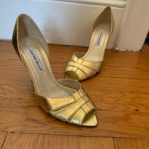 CHARLES DAVID GOLD HIGH HEELS